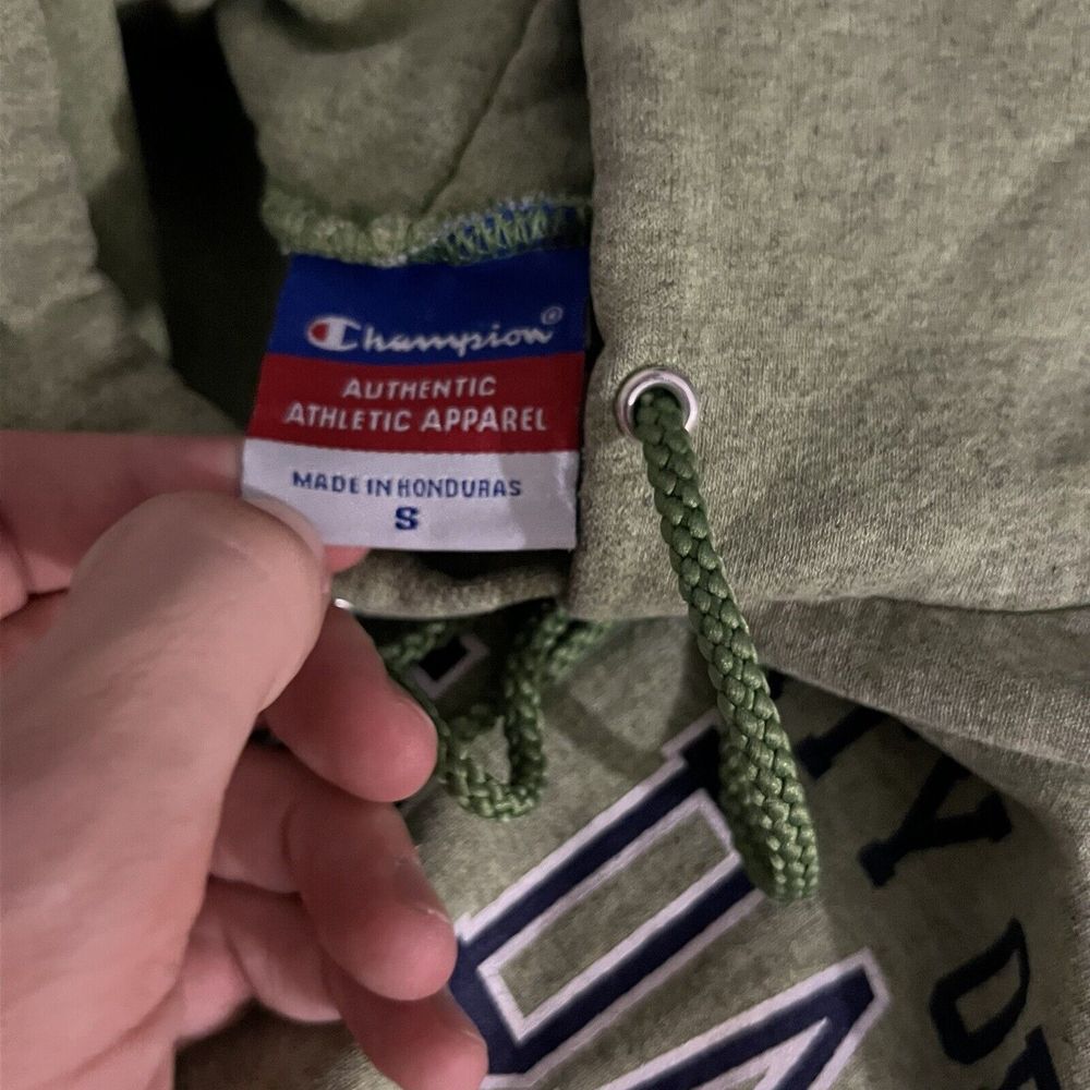 Vintage Champion Notre Dame Hoodie Women Small Green Lime Light Sweatshirt NCAA - Picture 5 of 7